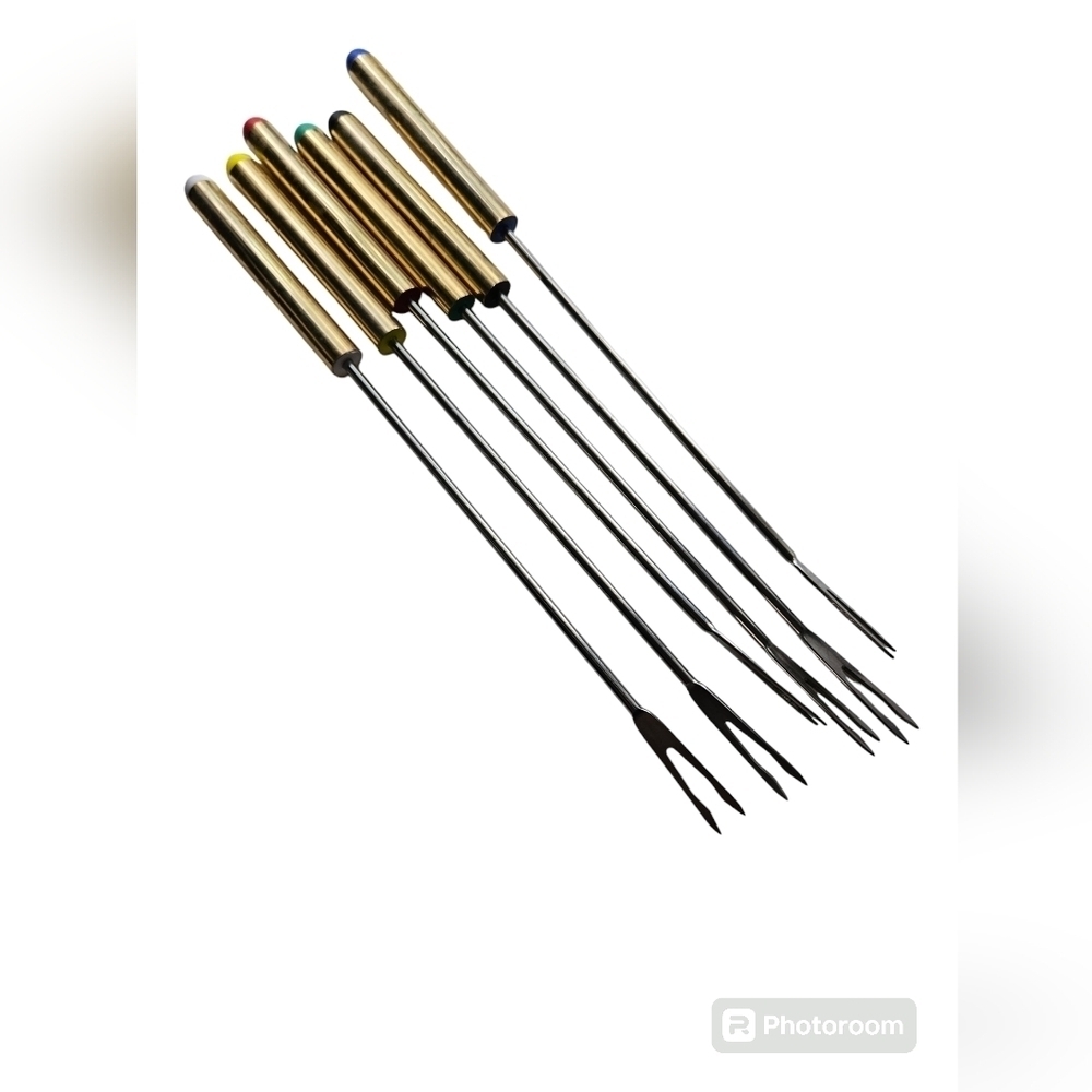 Chocolate or cheese fondue forks set of six.